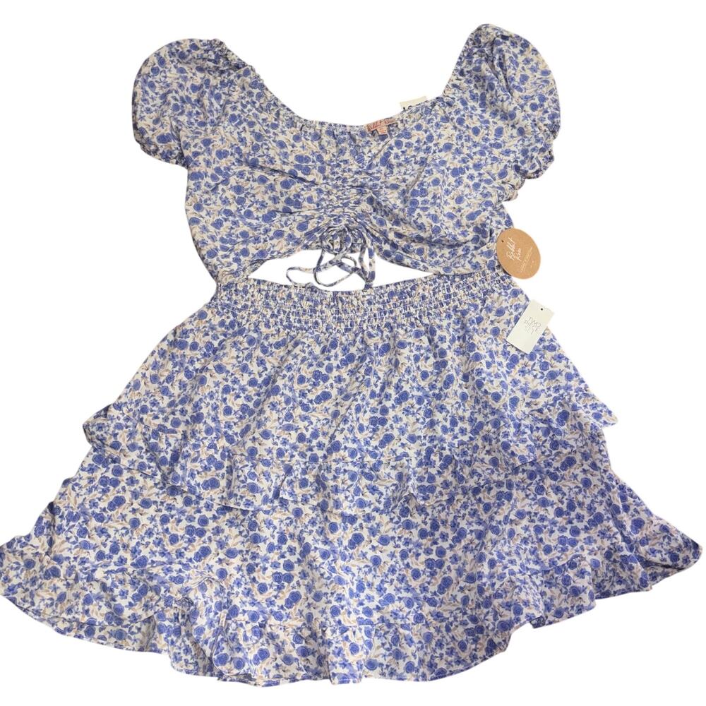 Rabbit Rose Floral Skirt and Crop, Set, NWT
